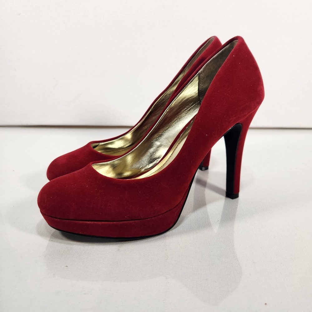 Style & Co Tarah Womens Heels Size 8M Red Velvet Pumps